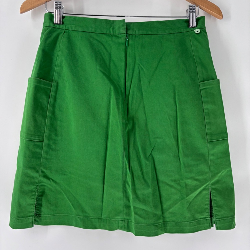 Callaway Golf Skirt Womens 8 Green Cargo Pocket Side Slit Activewear Athleisure